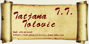 Tatjana Tolović vizit kartica